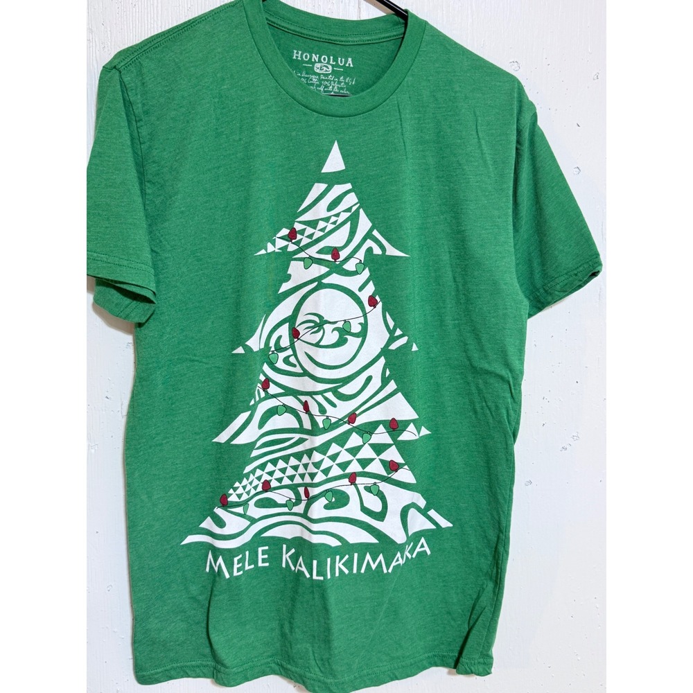Honolua Surf Co T Shirt Mens M Green Cotton Mele Kalikimaka Christmas Hawaii